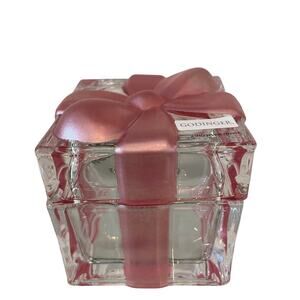 Godinger Crystal Gift Box with Pink Bow Christmas Present Trinket Box